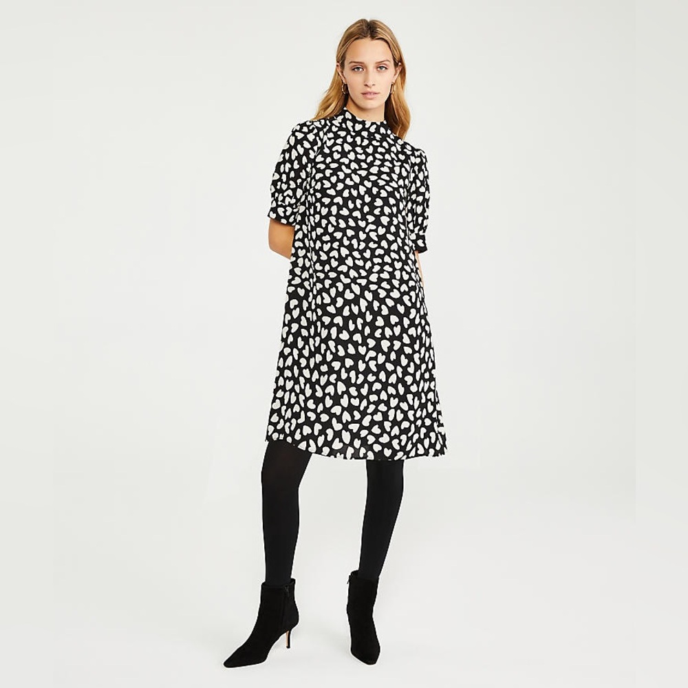 Heart Mock Neck Shift Dress
